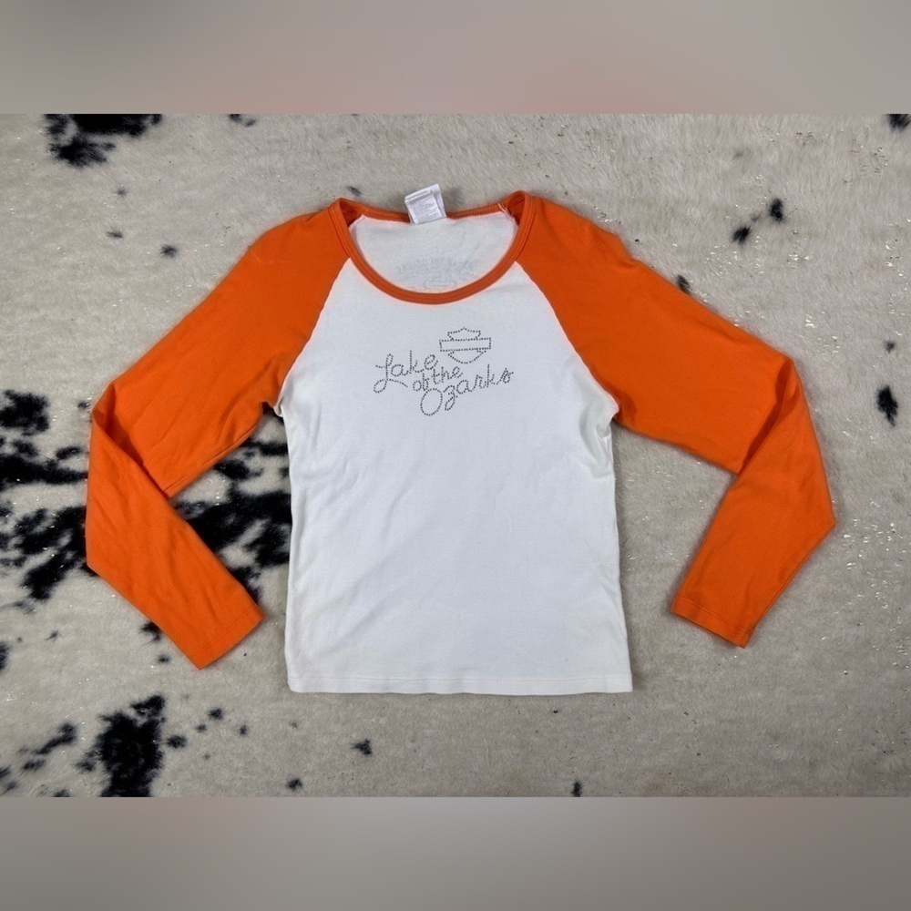 Harley-Davidson Women’s Long Sleeve Lake of the Ozarks Rhinestone Shirt Size Med
